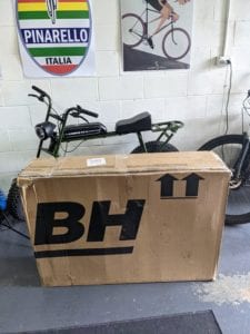 BH bicycle box, bike shipped for assembly