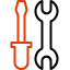 orange vector outline of a screwdriver
